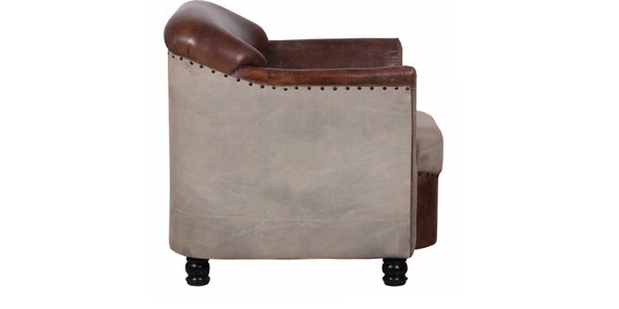 Leather Canvas Polo Sofa - Image 3