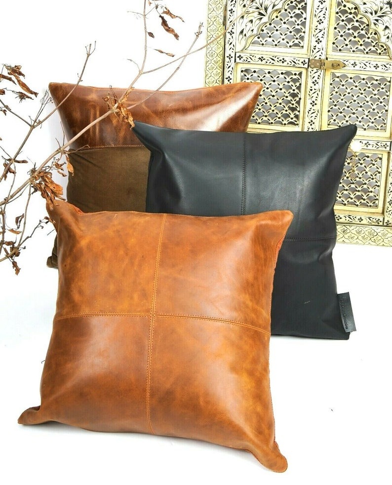 100% buffalo Leather sofa Cushion cover - Image 4