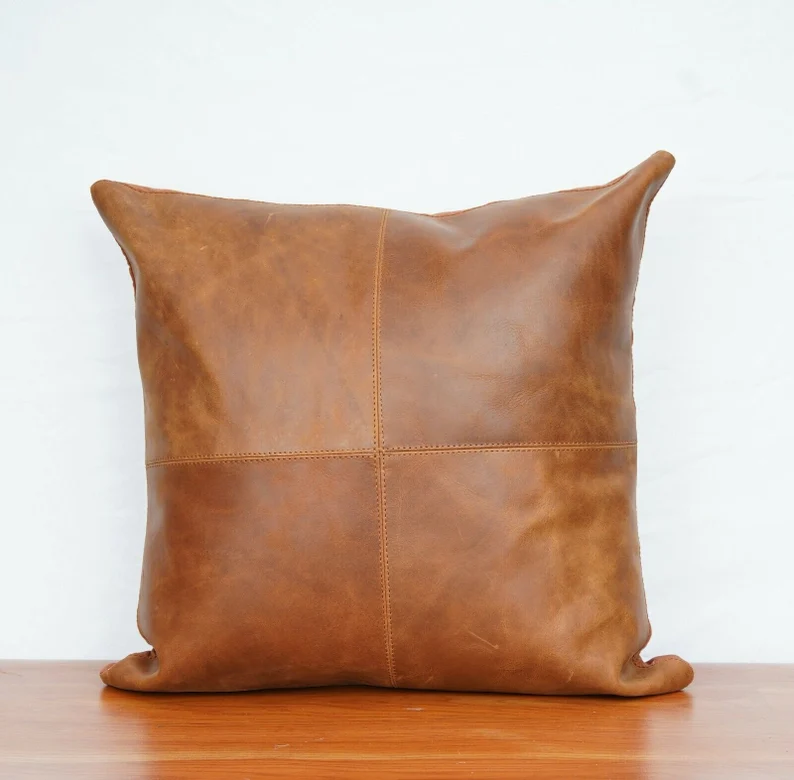 100% buffalo Leather sofa Cushion cover - Image 2