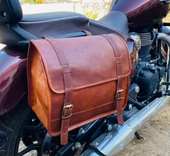 CraftShades Classic Leather Motorcycle Saddlebag
