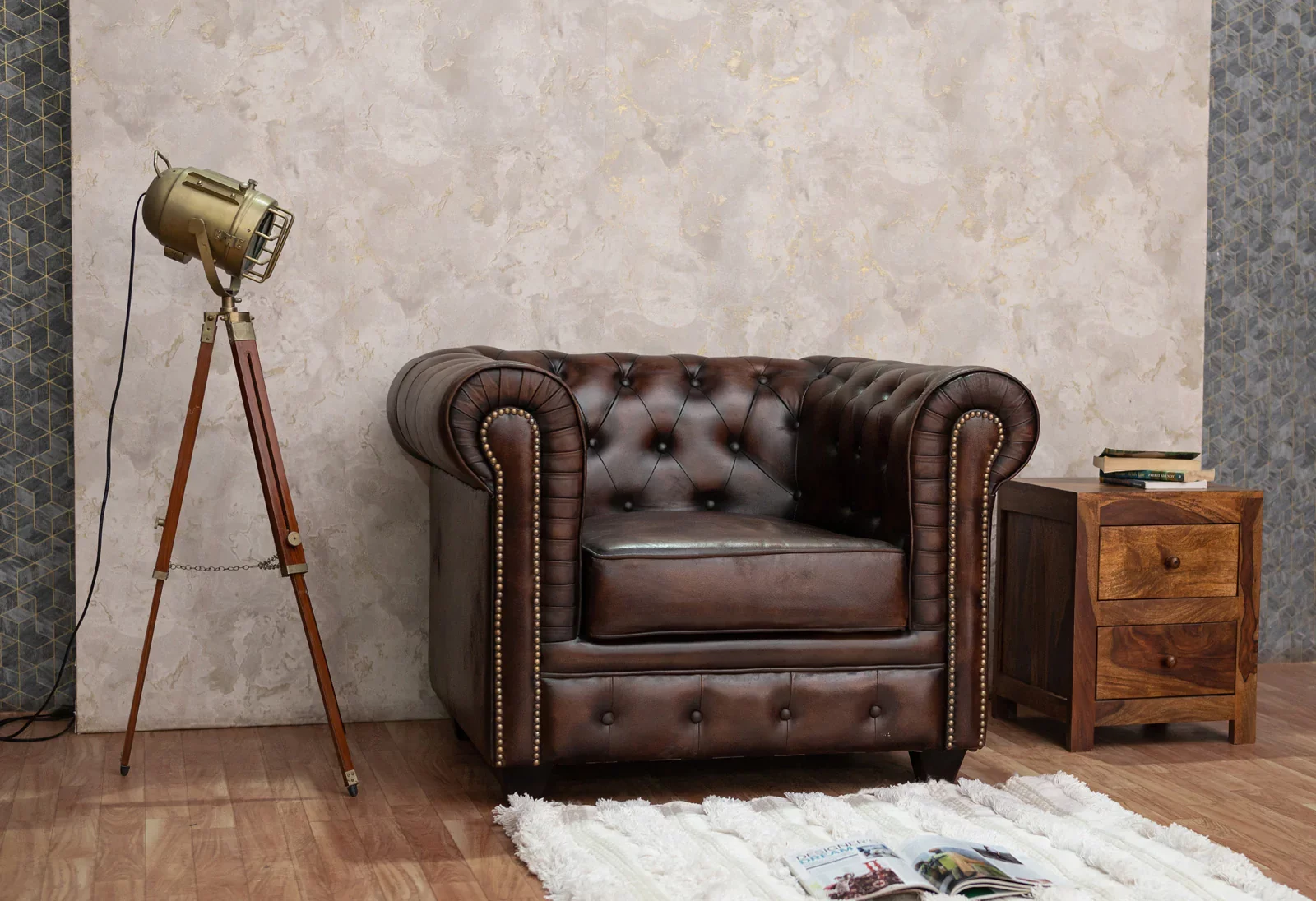 Craftshades Traditional Chesterfield 1 Seater - Image 2