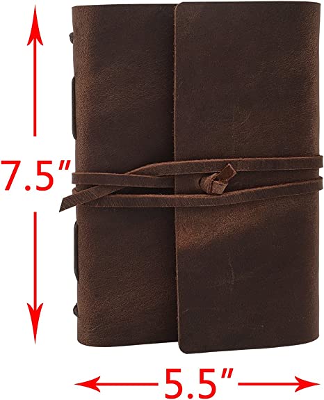 Craftshades Leather Journal Writing Notebook - Genuine Leather Bound Daily Notepad for Men & Women (Copy) - Image 5