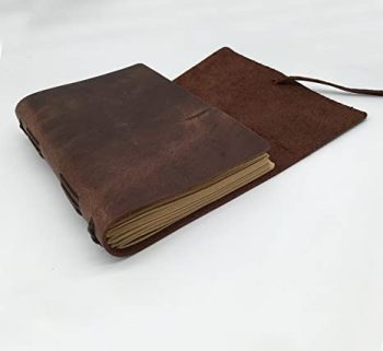 Craftshades Leather Journal Writing Notebook - Genuine Leather Bound Daily Notepad for Men & Women