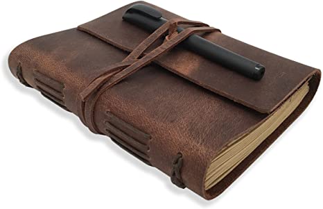Craftshades Leather Journal Writing Notebook - Genuine Leather Bound Daily Notepad for Men & Women (Copy) - Image 4