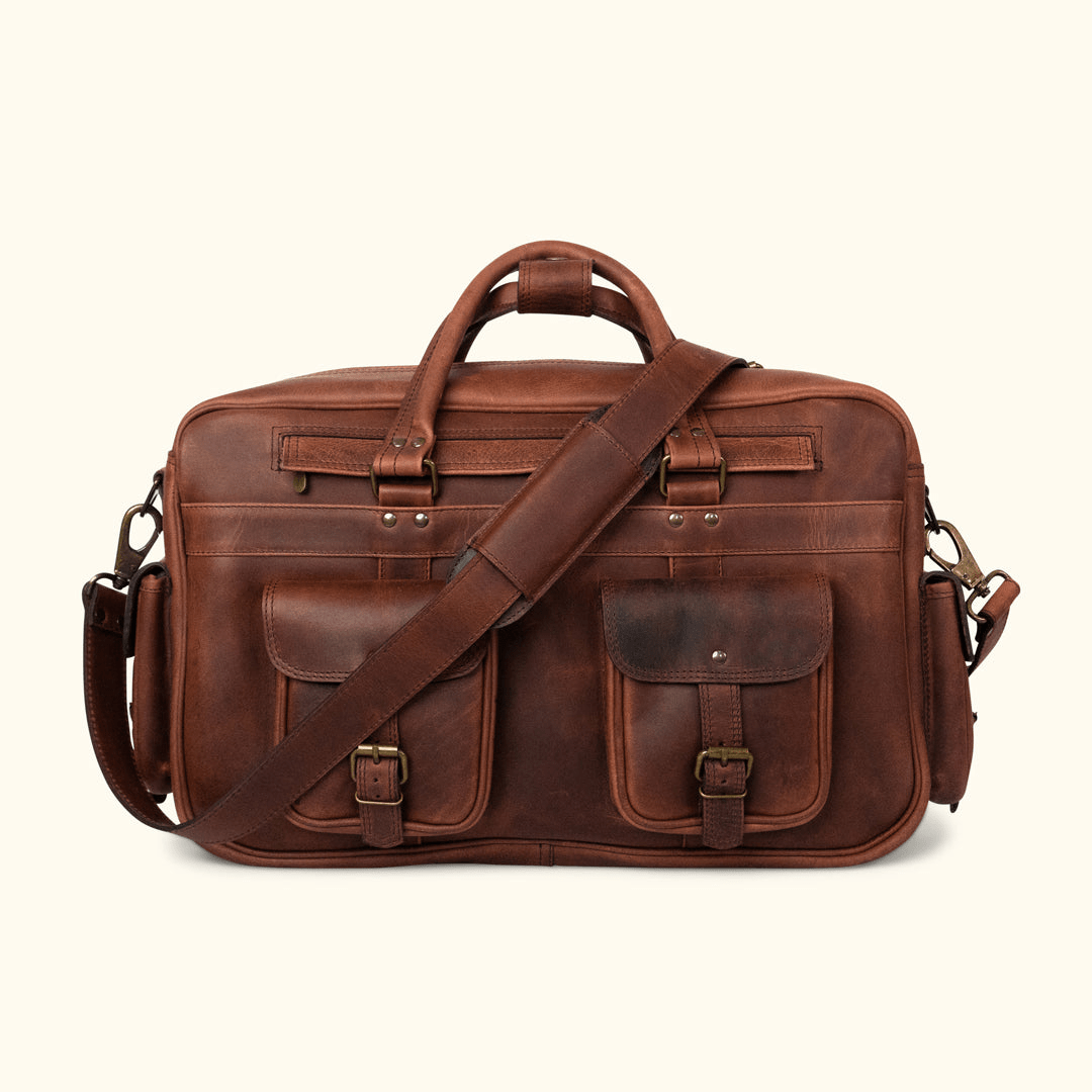 CRAFTSHADES ROOSEVELT BUFFALO LEATHER PILOT BAG - LARGE - Image 6
