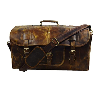 Urban Dezire Leather Duffel Travel Gym Overnight Weekend Leather Bag Sports Cabin