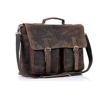 CraftShades 16 Inch Buffalo Leather Briefcase Laptop Messenger Bag Office Briefcase College Bag for Men and Women