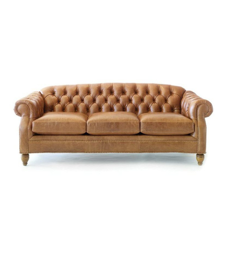 3 seater chesterfield leather sofa