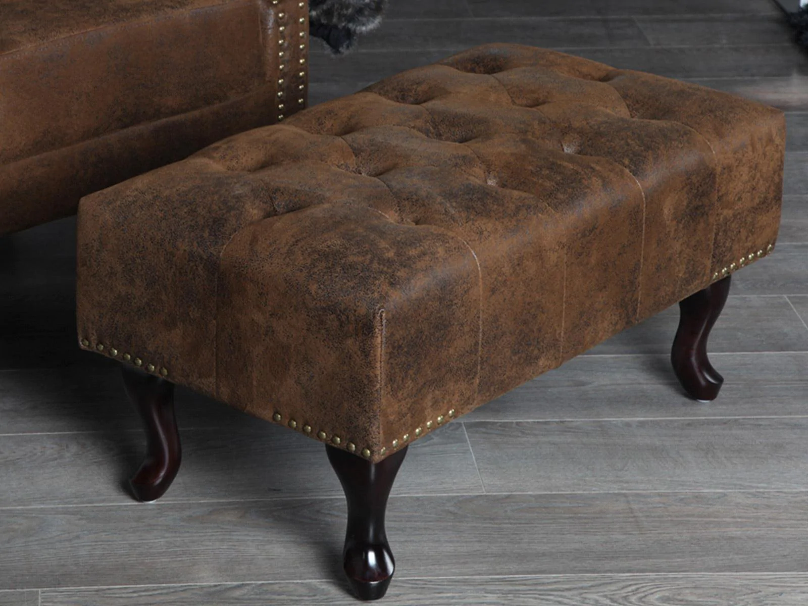 Craftshades Chesterfield Buff Leather Ottoman (Copy) - Image 7
