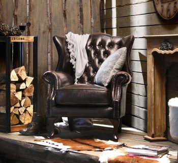 Craftshades Colonial Brown Chesterfield Wing Chair