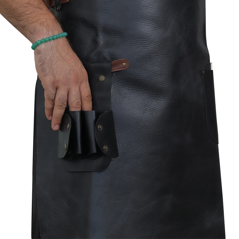 CraftShades Personalized Top Grain Leather Workshop Apron with Pockets for Men, Hand Crafted Woodworking Apron, Artist Full Apron, Best Gardening Apron - Image 7