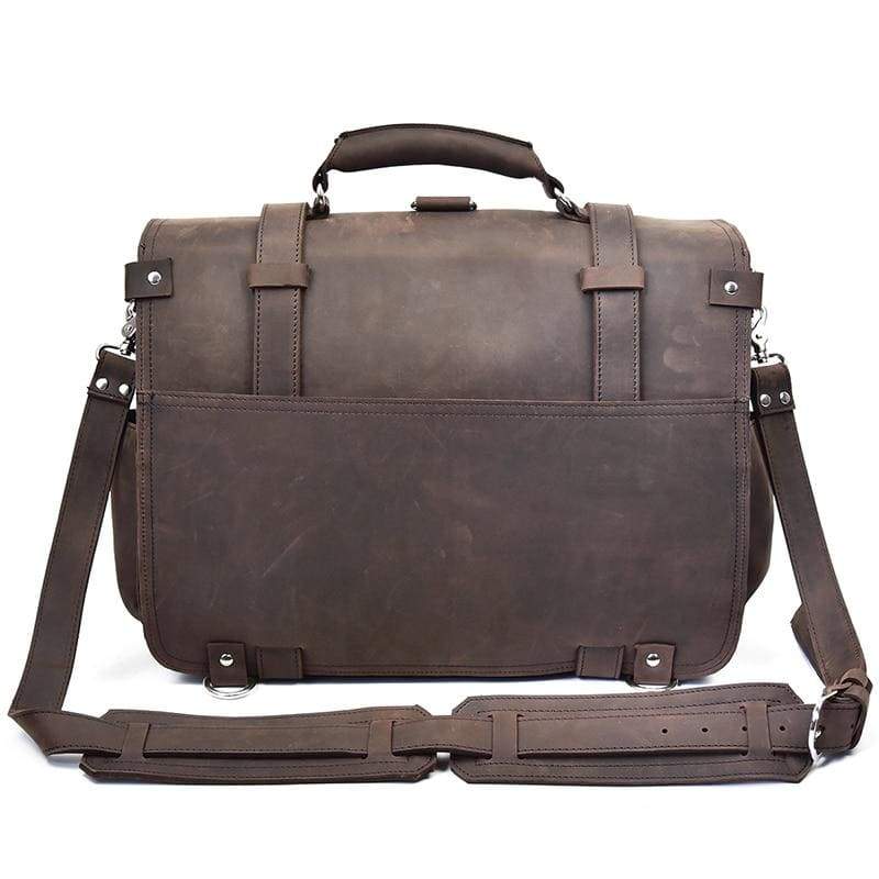 CraftShades 17 Inch oil Buff Leather Briefcase Laptop Messenger Bag Office Briefcase College Bag for Men and Women - Image 2