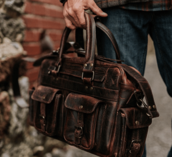 CRAFTSHADES ROOSEVELT BUFFALO LEATHER PILOT BAG - LARGE