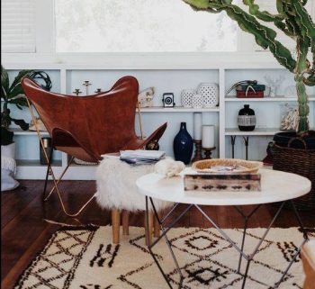 Craftshades Handmade leather 2 Butterfly Chair 1 stool Goat leather