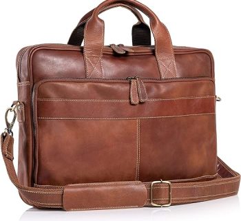CraftShades: Buffalo Leather briefcase 12*16 Inch Laptop Messenger Bags for Men and Women Best Office School College briefcase Satchel Bag