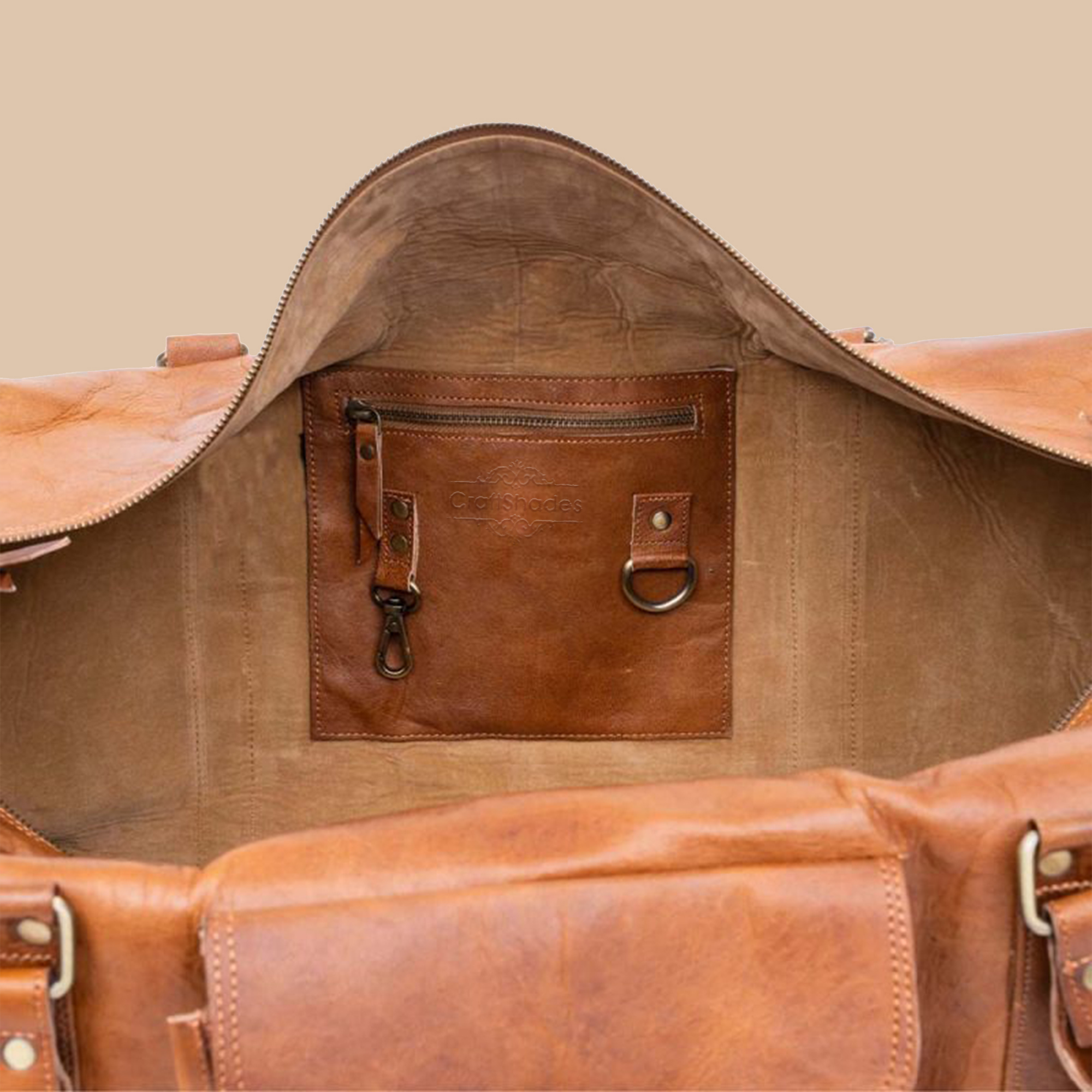 CraftShades 24 Inch leather bag Metal rivets for bottom reinforcement - Image 11