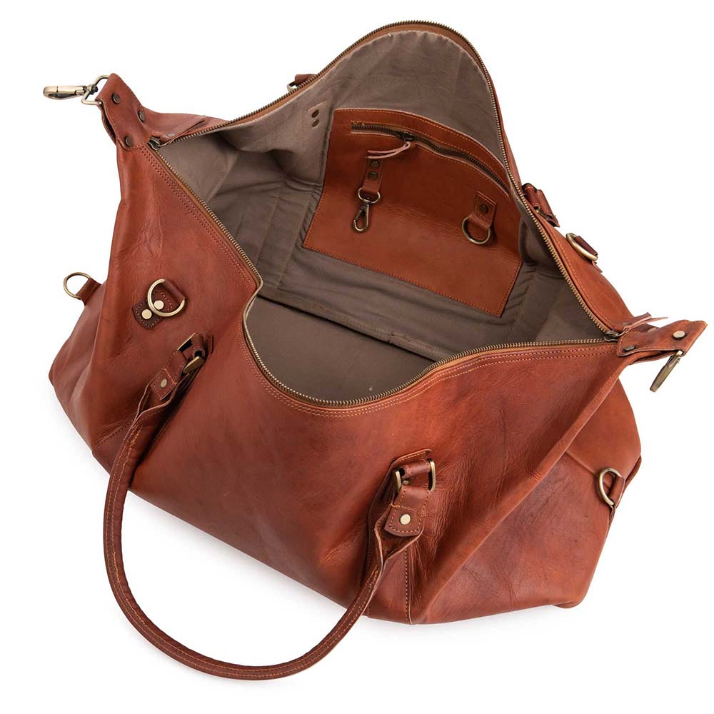 CraftShades 20 Inch brown duffle leather bag - Image 6