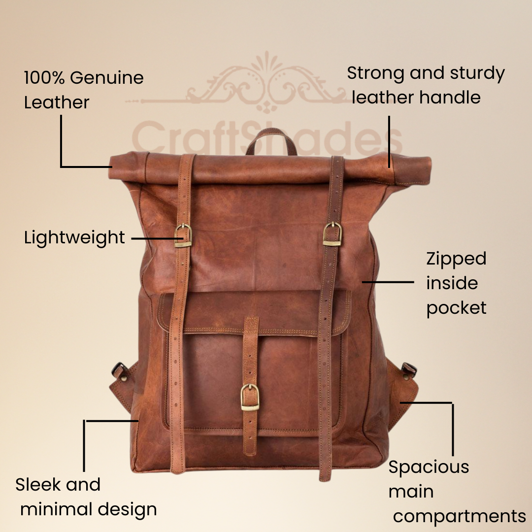 Craftshades –leather bags Spacious main compartments | 100% Genuine Leather - Image 8