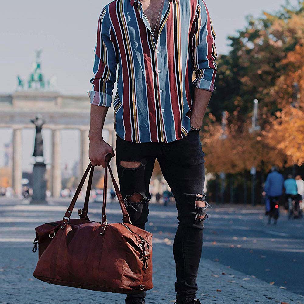 CraftShades 20 Inch brown duffle leather bag - Image 5