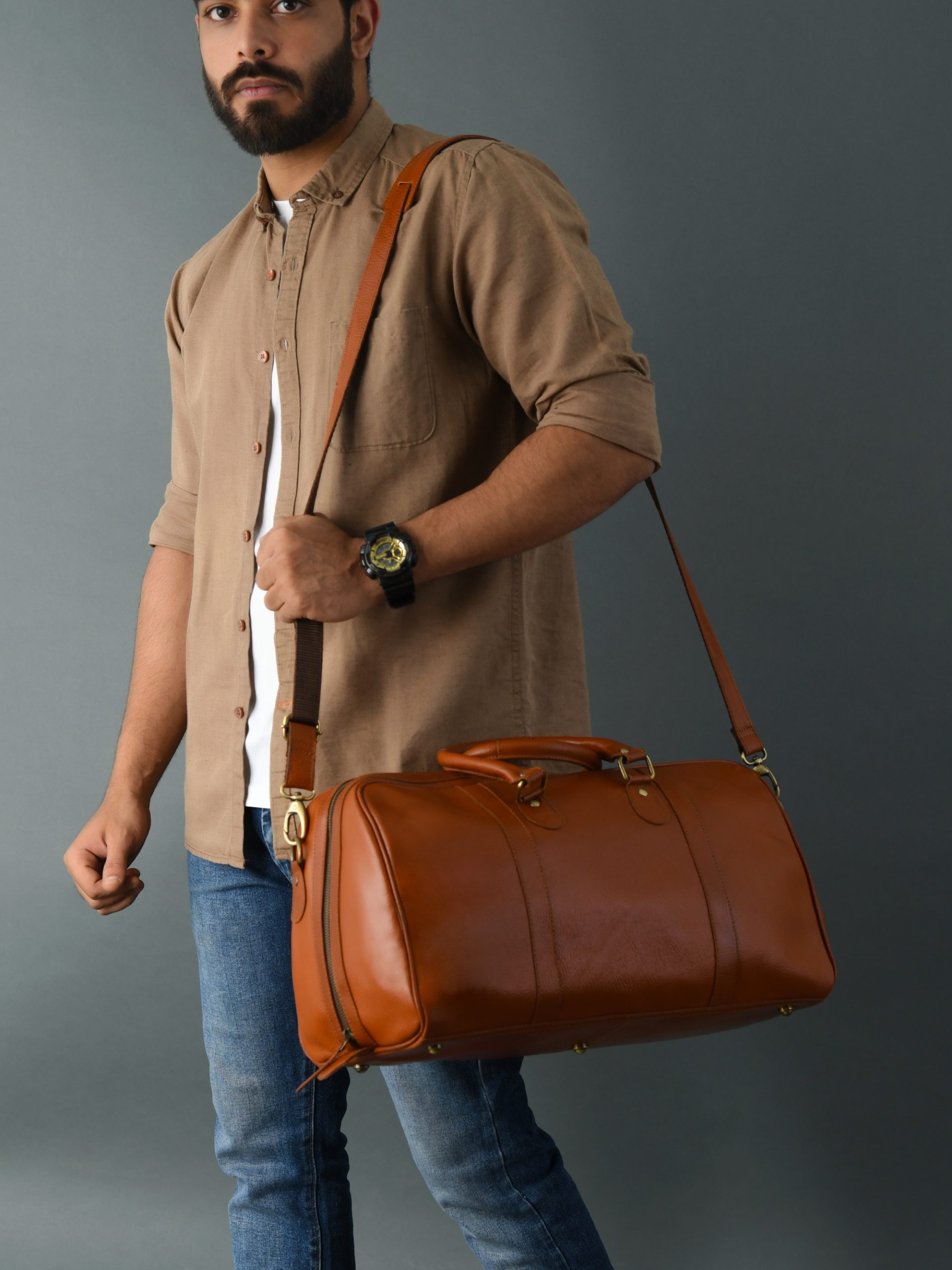 CraftShades buffalo leather duffle bag - Travel , Gym - Image 2