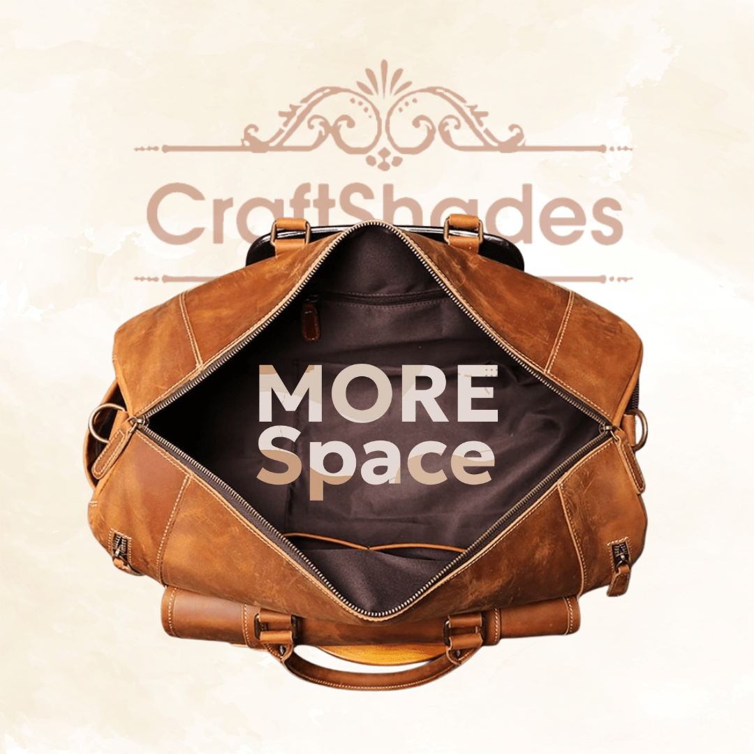 22 inch Buffalo Leather Duffle Bag with Shoes Compartment - Image 5