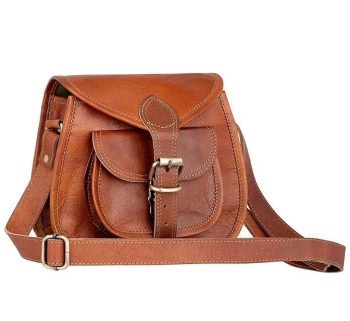 Craftshades - 7*9 Inches Crossbody Handcrafted Small Goat Leather Unisex Sling Bag| 100% Genuine Leather