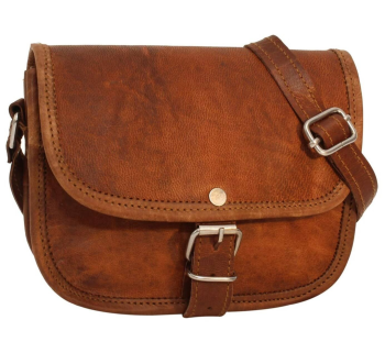 Craftshades – 5*7 Inch Plain Handcrafted Goat Leather Sling Bag | 100% Genuine Leather