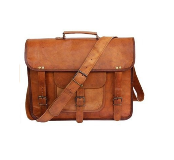 Craftshades – 15 Inch | Classic Handcrafted Goat Leather Laptop Bag | 100% Genuine Leather