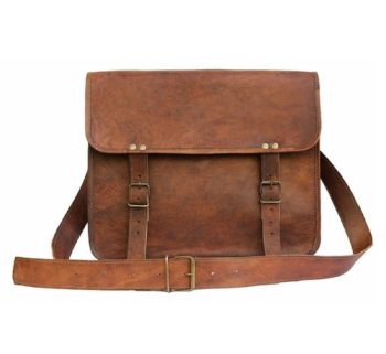 Craftshades – 11*15 Inch | Single Pocket Handcrafted Vintage Goat Leather Laptop Bag Leather Bag | 100% Genuine Leather