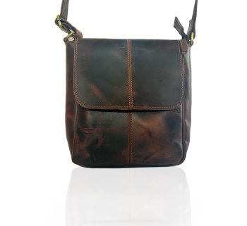 Craftshades -9 inches Brown Colour Buffalo Leather Sling Bag | 100% Genuine Leather