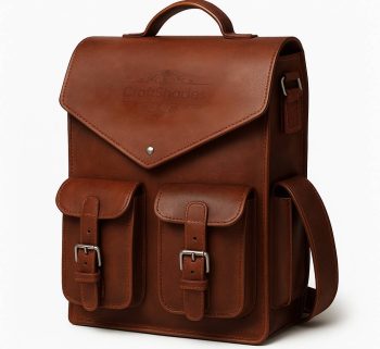 Craftshades – 11 x 15 x 3 Inch 4 Pockets Dark Brown Handcrafted Leather Backpack | 100% Genuine Leather