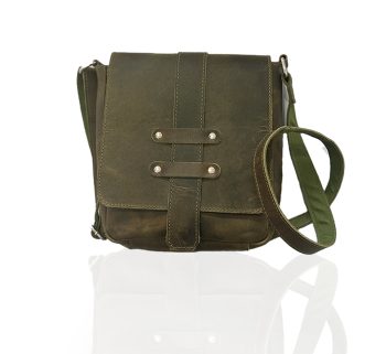 Craftshades -9 inches Green Colour Buffalo Leather Sling Bag | 100% Genuine Leather