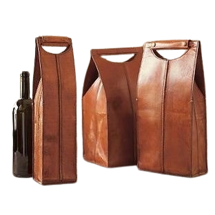 Wine Carrier. For 2 Bottles Leather Wine Tote. Wine Holder. Engraved Wine Tote. Leather bottle holder