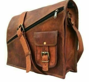 13 Inches Luxury Style Genuine Leather Cross Body Shoulder Bag Handmade Bag