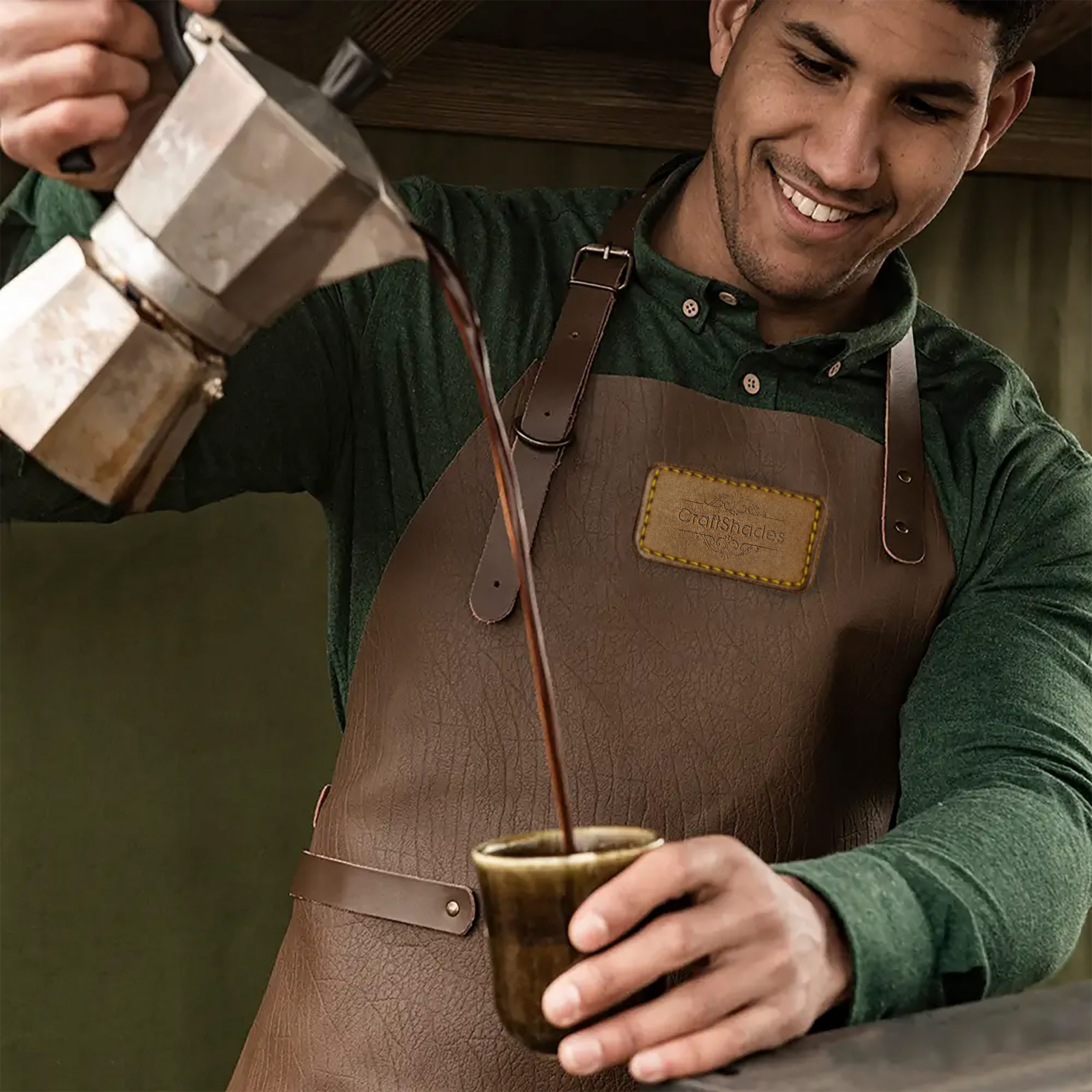 CraftShades Leather Apron for Men Tan Colour - Image 2