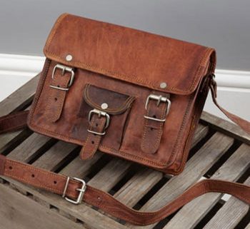 Craftshades – 10″13 Single Pocket Double Strip Handcrafted Satchel Leather Bag | 100% Genuine Leather 10 x 13 x 3 Inch (Copy)