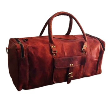 28 Inch Craftshades - 3 Compartments (Expandable) Handcrafted Duffle Goat Leather Bag (Brown) | 100% Genuine Leather
