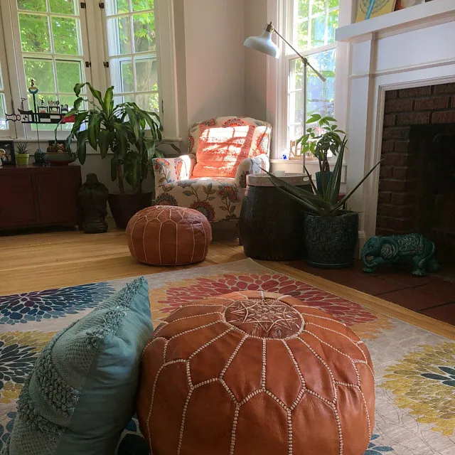 Leather moroccan pouf ottoman for Home by CraftShades - Image 11