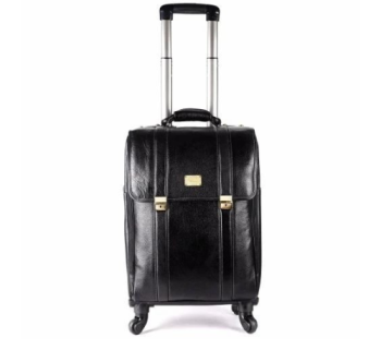 Leather Laguage Trolly Bag (Black)