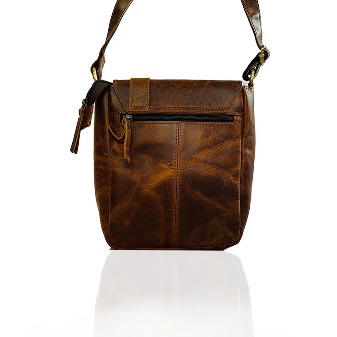 Live with Leather – 9 Inch Buffalo light brown Leather Sling Bag | 100% Genuine Leather - Image 3