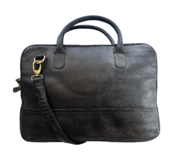 Black color leather buffalo Laptop Bag