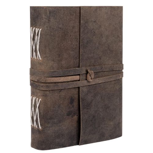 CraftShades - Leather Diary Antique Handmade Journal with Plain Paper for Men and Women, Gift for Raksha Bandhan as Art Sketchbook, Travel Diary and Notebooks to Write 6 x 8 Inch (Plain Paper)