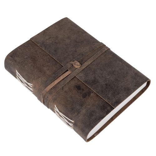 CraftShades - Leather Diary Antique Handmade Journal with Plain Paper for Men and Women, Gift for Raksha Bandhan as Art Sketchbook, Travel Diary and Notebooks to Write 6 x 8 Inch (Plain Paper) - Image 2