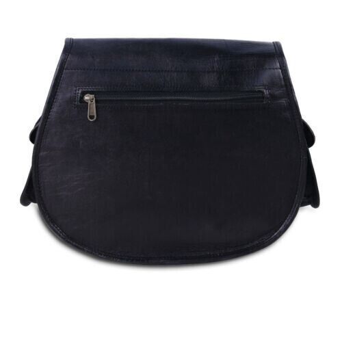 CraftShades - Cross body Black Leather Sling Bag Women Purse Satchel Bag Shoulder Bag Gift Bag - Image 3