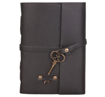 CraftShades - Leather Diary - Antique Handmade Leather Bound Notepad for Men and Women Unlined Paper, Travel Diary and Notebooks -7 x 5 Inches - (Black)