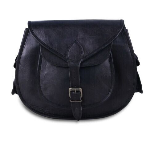 CraftShades - Cross body Black Leather Sling Bag Women Purse Satchel Bag Shoulder Bag Gift Bag