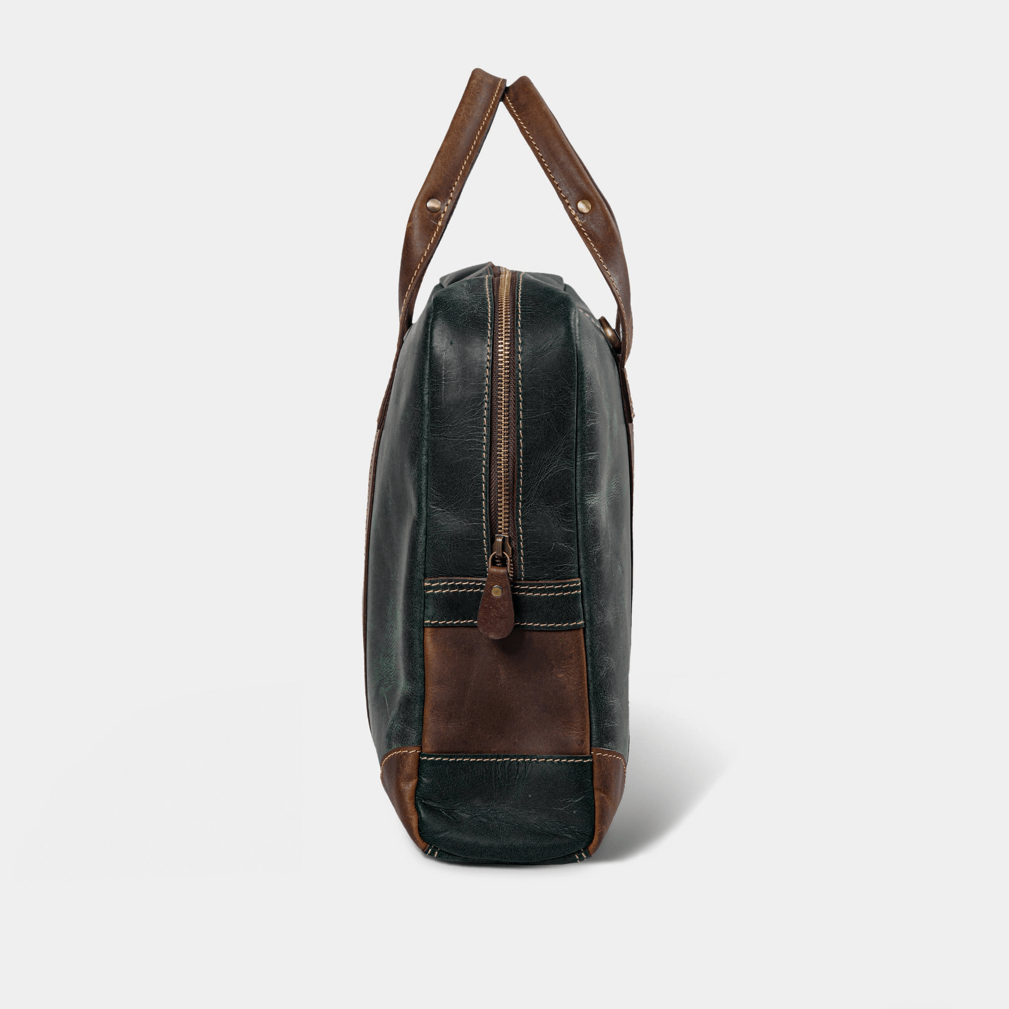 Buffalo leather Briefcase- Green bag - Image 4