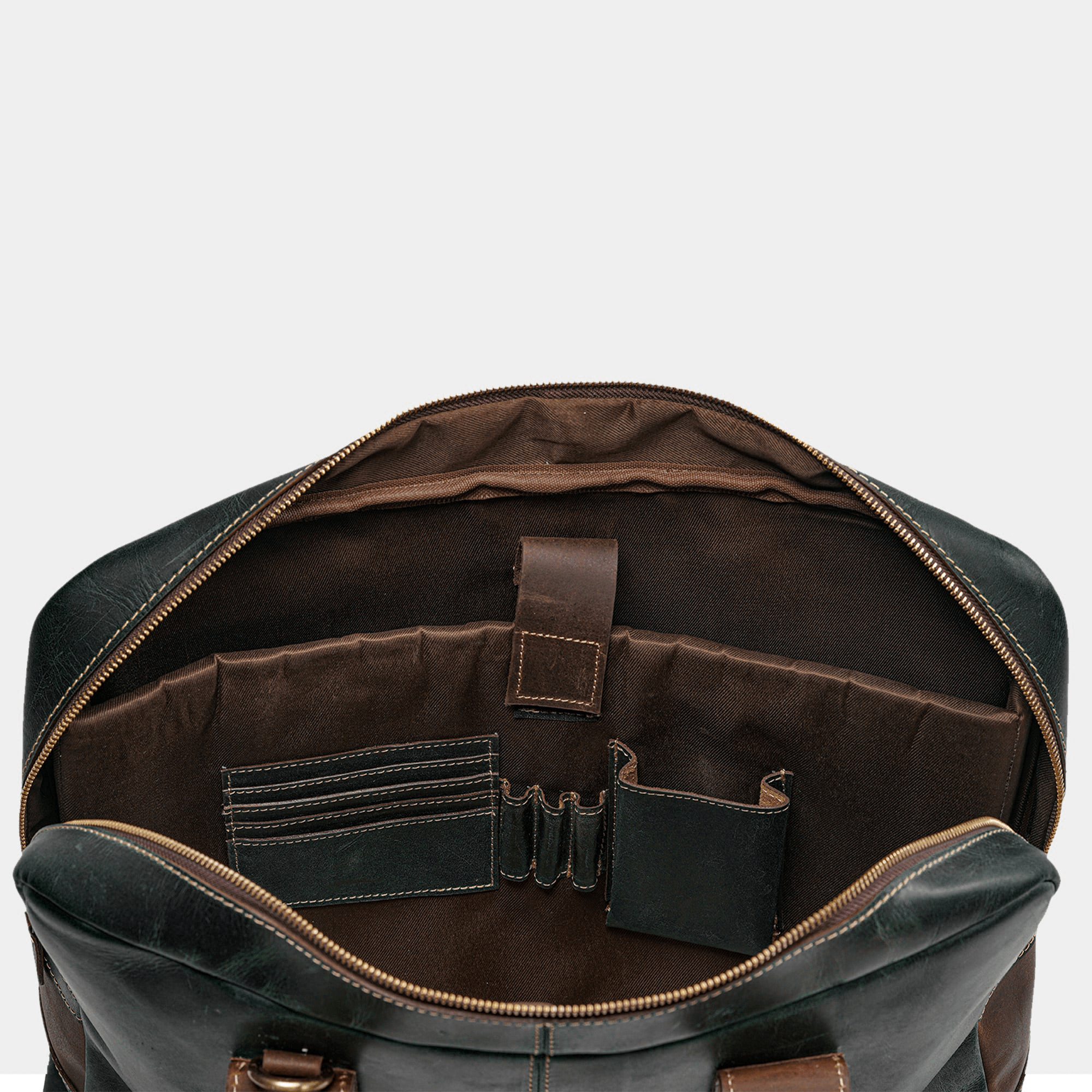 Buffalo leather Briefcase- Green bag - Image 7