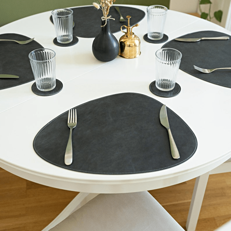 Handmade Genuine Leather Triangular Placemats - Image 2