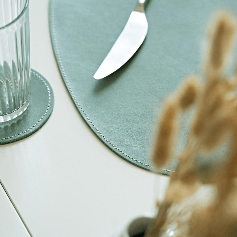 Handmade Genuine Leather Triangular Placemats - Image 5